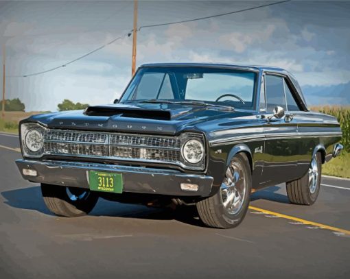 Black Plymouth Belvedere Paint By Numbers