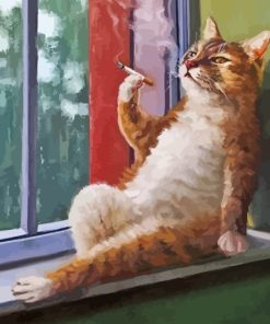 Cat Smoking Paint By Numbers