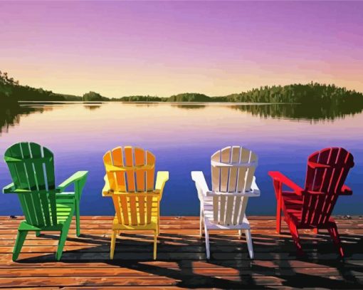 Colorful Chairs Muskoka Paint By Numbers