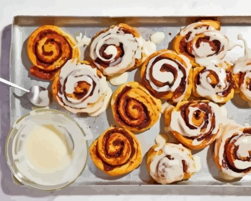 Homemade Cinnamon Buns Paint By Numbers