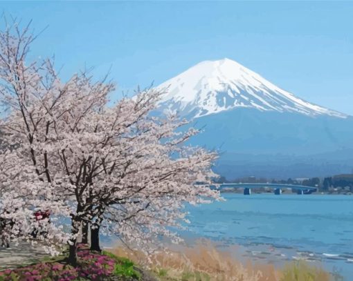 Lake Kawaguchi Paint By Numbers