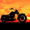 Motorcycle Sunset Silhouette Paint By Numbers