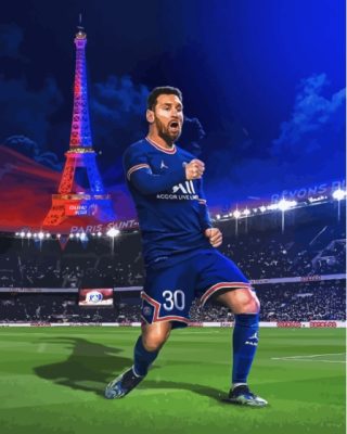 Paris Saint German Messi Player Paint By Numbers