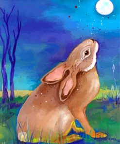 Rabbit And The Moon Paint By Numbers