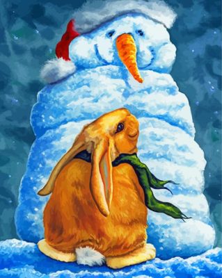 Rabbit In Snow Paint By Numbers