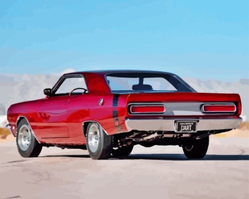 Red 69 Dodge Dart Paint By Numbers