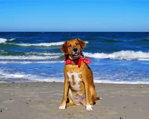 Rhodesian Ridgeback Dog In The Beach Paint By Numbers