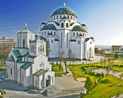 Saint Sava Church Temple Belgrade Paint By Numbers