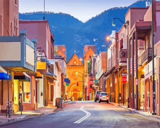 Santa Fe City Streets Paint By Numbers