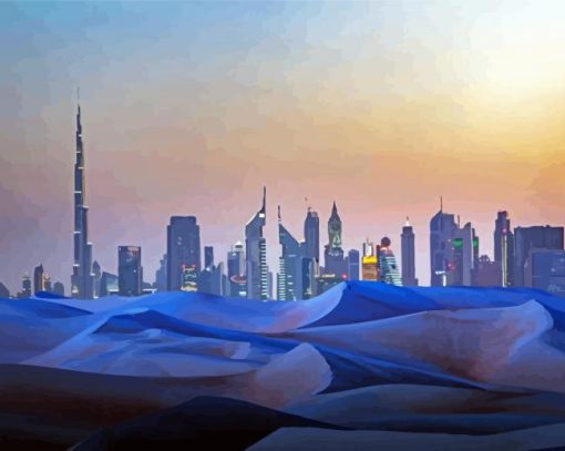 Skyline Dubai Desert Paint By Numbers