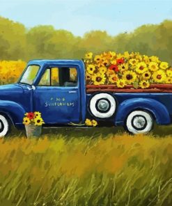 Sunflower In Truck Paint By Numbers