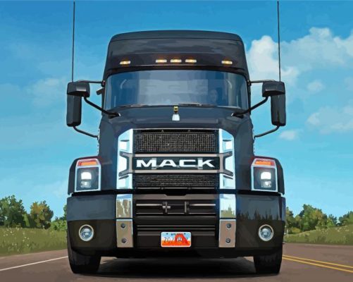 The Mack Truck On Road Paint By Numbers