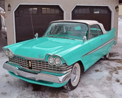 Turquoise Plymouth Belvedere Paint By Numbers