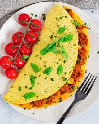 Vegan Tomato Omelette Paint By Numbers