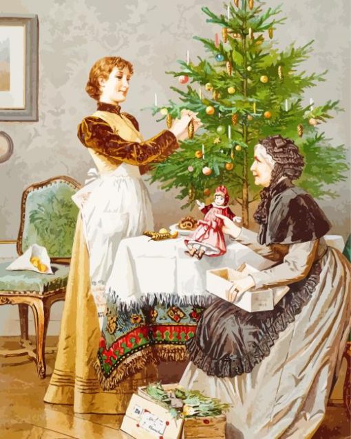 Victorian Christmas Tree Paint By Numbers