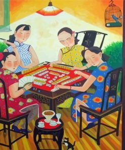 Women Playing Mahjong Paint By Numbers