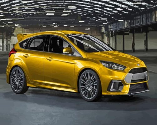 Yellow Ford RS Paint By Numbers