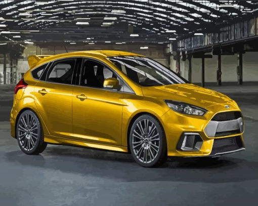 Yellow Ford RS Paint By Numbers