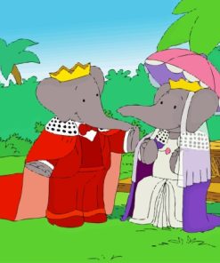 Babar Elephant And Queen Celeste Paint By Numbers