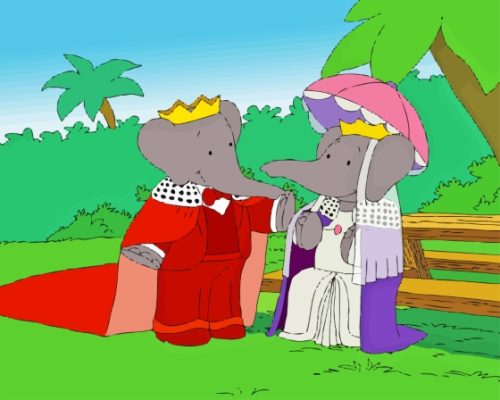 Babar Elephant And Queen Celeste Paint By Numbers