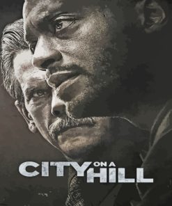 Black And White City On A Hill Poster Paint By Numbers