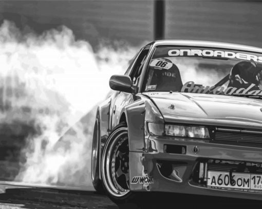 Black And White Silvia S13 Paint By Numbers