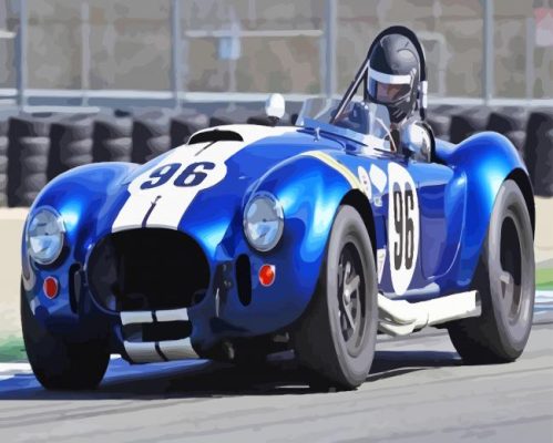 Blue Cobra Race Car Paint By Numbers