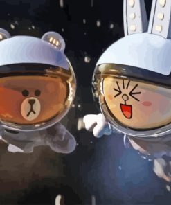 Brown And Cony In Space Paint By Numbers