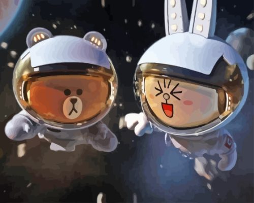 Brown And Cony In Space Paint By Numbers