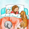 Cartoon Girl Sleeping With Pet Paint By Numbers