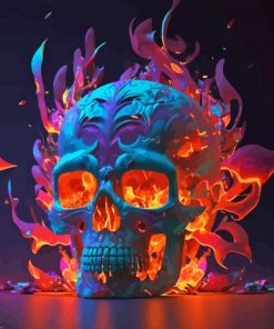 Fire Skull Paint By Numbers