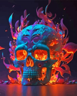 Fire Skull Paint By Numbers