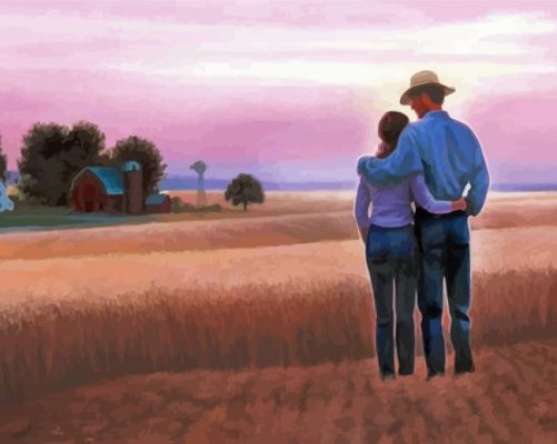 Couple In Farm Field Paint By Numbers