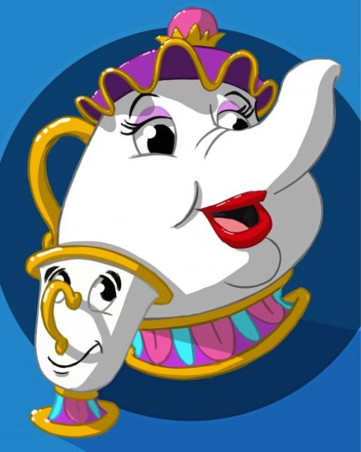 Cute Mrs Potts Paint By Numbers