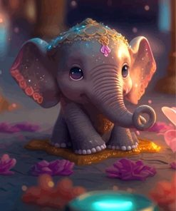 Cute Elephant Paint By Numbers