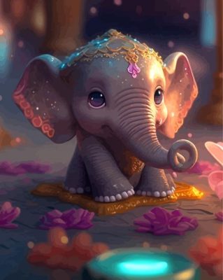 Cute Elephant Paint By Numbers