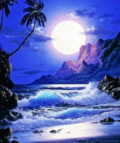 Full Moon Beach Evening Paint By Numbers