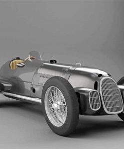 Grey Old Racing Car Paint By Numbers