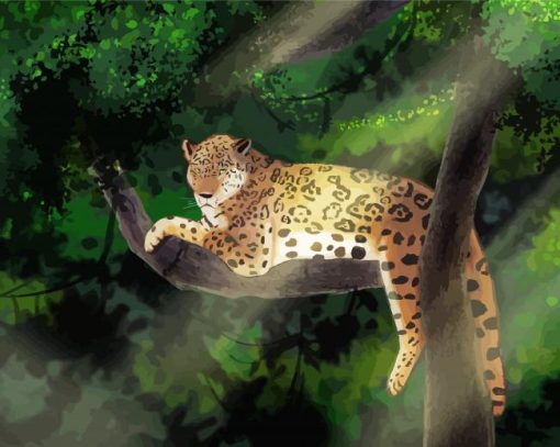 Leopard In Tree Paint By Numbers