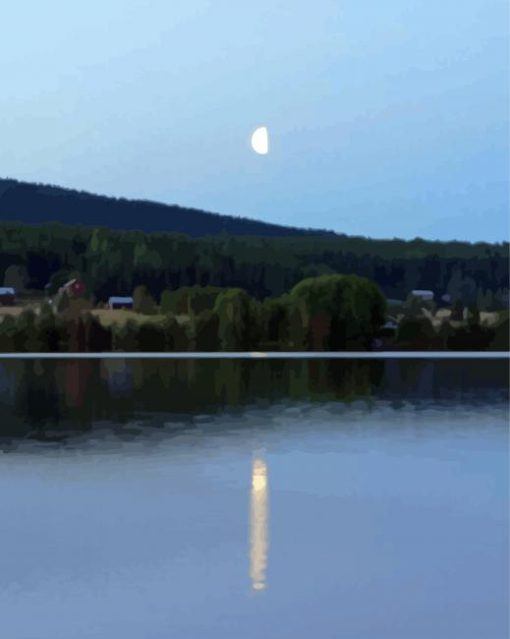 Moonlight Over Lake Paint By Numbers