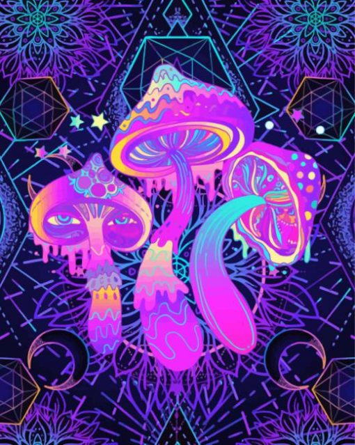 Neon Psilocybe Paint By Numbers