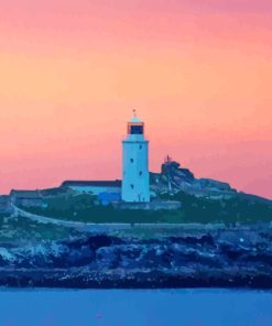 Newlyn Lighthouse Sunset Paint By Numbers