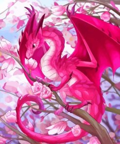 Pink Mystical Dragon Paint By Numbers