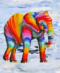 Rainbow Elephant Paint By Numbers