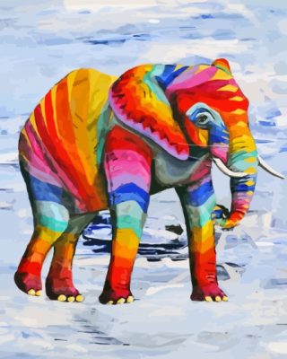 Rainbow Elephant Paint By Numbers