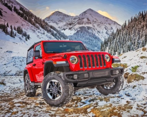 Red 2018 Jeep Wrangler Paint By Numbers