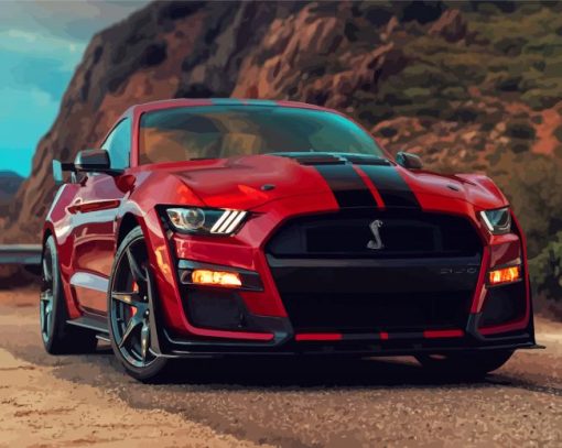 Red Ford Shelby Gt Paint By Numbers