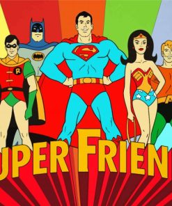 Super Friends Cartoon Paint By Numbers