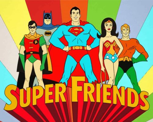 Super Friends Cartoon Paint By Numbers