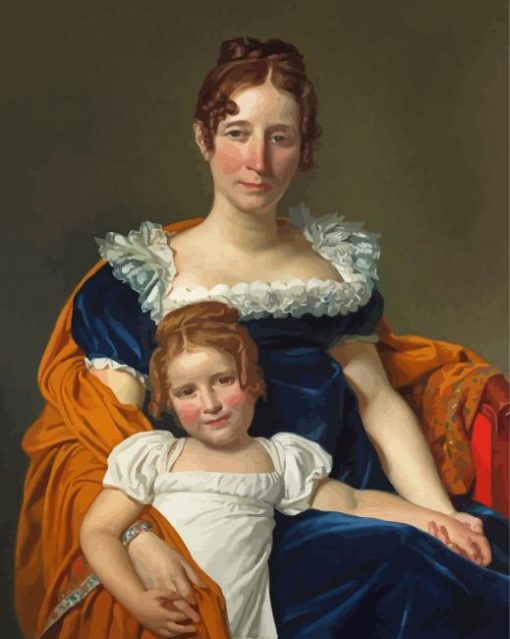 The Countess Vilain XIIII And Her Daughter By Jacques Louis David Paint By Numbers